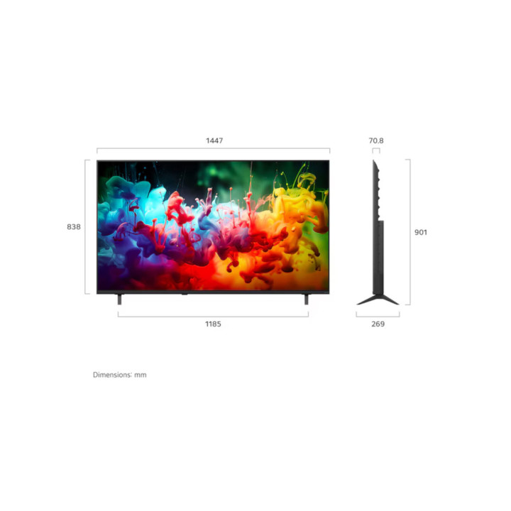 Телевизор LG 65QNED70B3C, 65" (165 cm) 4K QNED MiniLED, Smart webOS, DVB-T2/C/S2, Alpha 7 AI Gen9, HDR10, WiFi 5, Bluetooth 5.3,