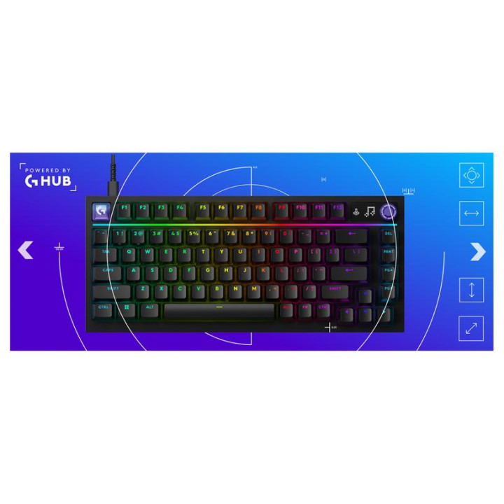 Механична геймърска клавиатура Logitech G316 X 75, Hot-Swappable Tactile Switch, RGB подсветка, USB - 920-014281 - 2