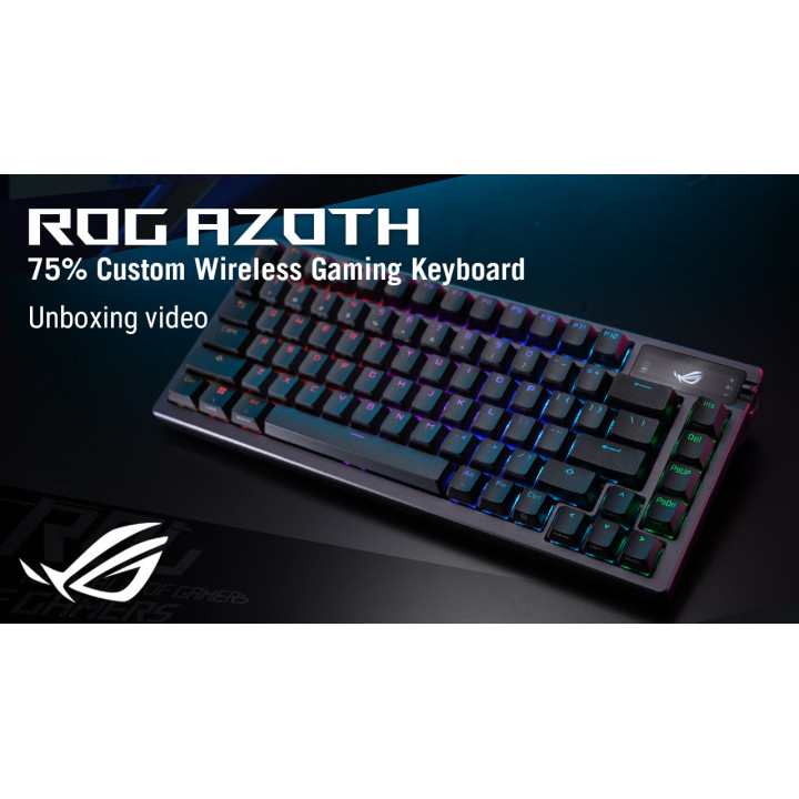 Безжична механична геймърска клавиатура ASUS ROG Azoth, ROG NX Red суичове, RGB подсветка - 90MP0316-BKUA01 - 2