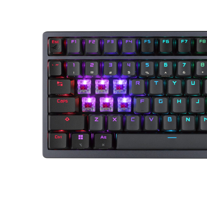 Безжична механична геймърска клавиатура ASUS ROG Azoth, ROG NX Red суичове, RGB подсветка - 90MP0316-BKUA01 - 11