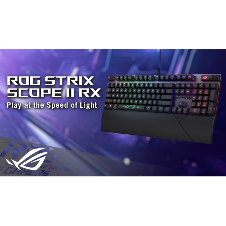 Механична геймърска клавиатура ASUS ROG Strix Scope II RX, ROG RX Red Optical Switch, RGB подсветка, USB - 90MP0350-BKUA01 - 2