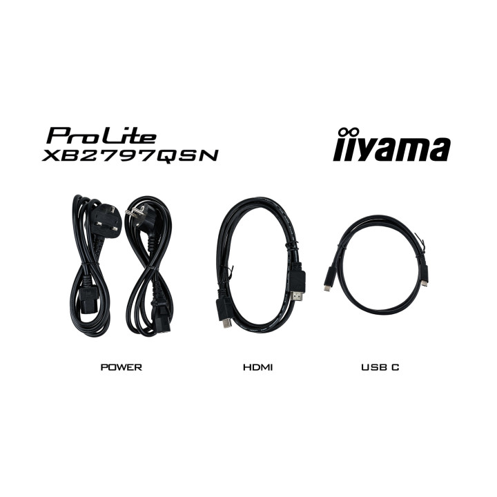 Монитор IIYAMA XB2797QSN-B1, 27" QHD IPS, 2560x1440, 75Hz, USB-C Docking 65W, VESA - 12