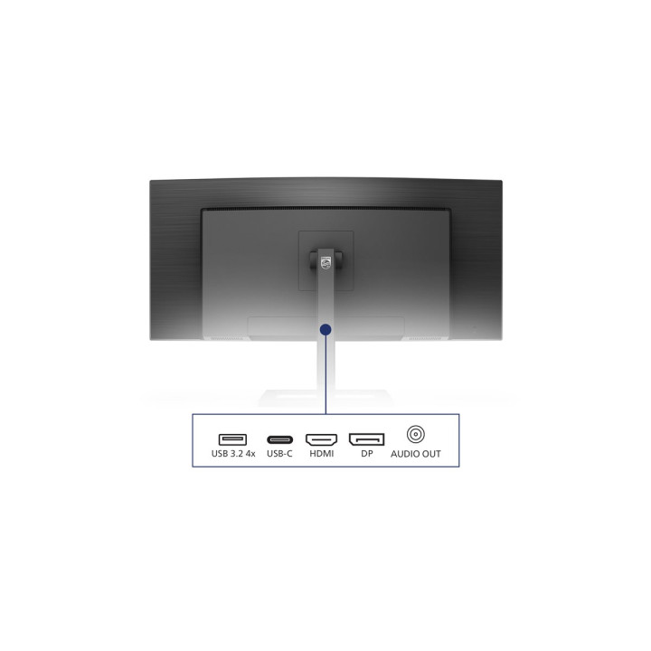 Монитор Philips 346E2CUAE, 34" WQHD VA Curved 100Hz, USB-C 65W, Speakers - 346E2CUAE/00 - 7
