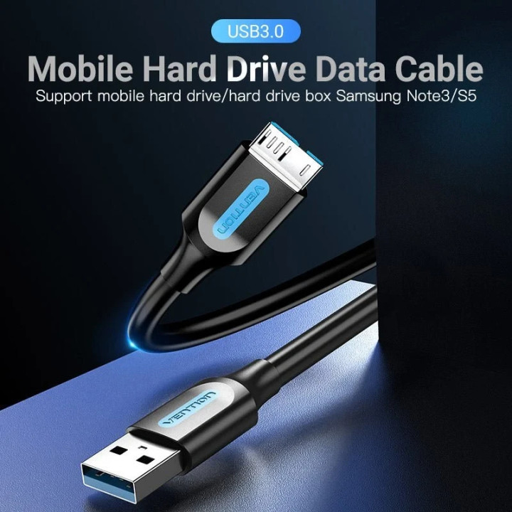 Кабел Vention USB 3.0 Type A (м) към Micro-B USB 3.0 (м), 0.25m, 5Gbps - COPBC - 2