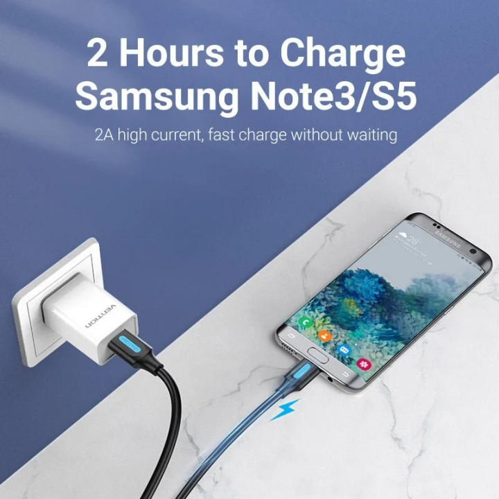 Кабел Vention USB 3.0 Type A (м) към Micro-B USB 3.0 (м), 0.25m, 5Gbps - COPBC - 5
