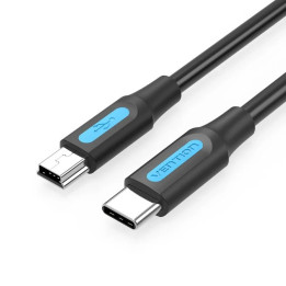 Кабел Vention USB 2.0 Type-C (м) към Mini USB 5pin (м), 0.5m, екраниран - COWBD - 1