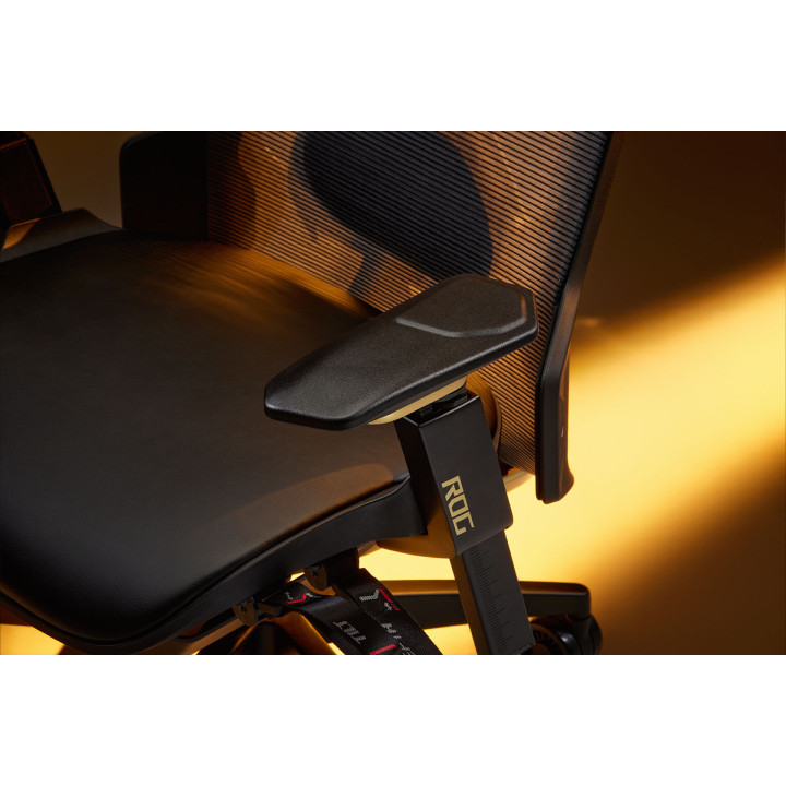 Геймърски стол ASUS ROG Destrier Ergo Edition 20, изкуствена кожа/текстил, регулируеми подлакътници, до 150kg - 90GC02C0-MSG010 