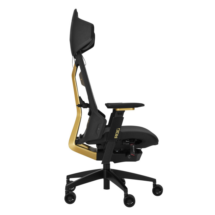 Геймърски стол ASUS ROG Destrier Ergo Edition 20, изкуствена кожа/текстил, регулируеми подлакътници, до 150kg - 90GC02C0-MSG010 