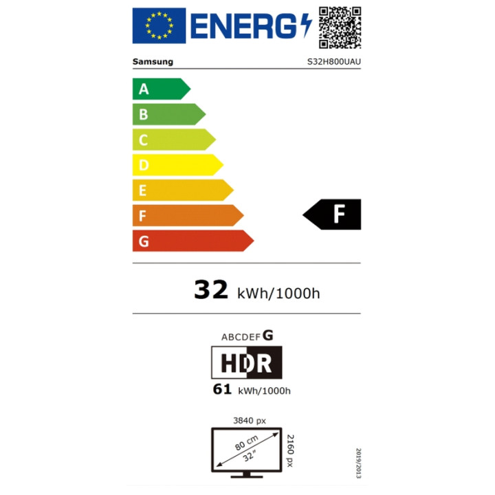 Монитор Samsung 32H800, 32" 4K UHD VA, 60Hz, USB-C 90W - LS32H800UAUXEN - 14