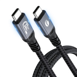 Кабел VCom Thunderbolt 5 / USB4 USB-C, 80Gbps, PD 240W, 1m - CU584M-1m - 1