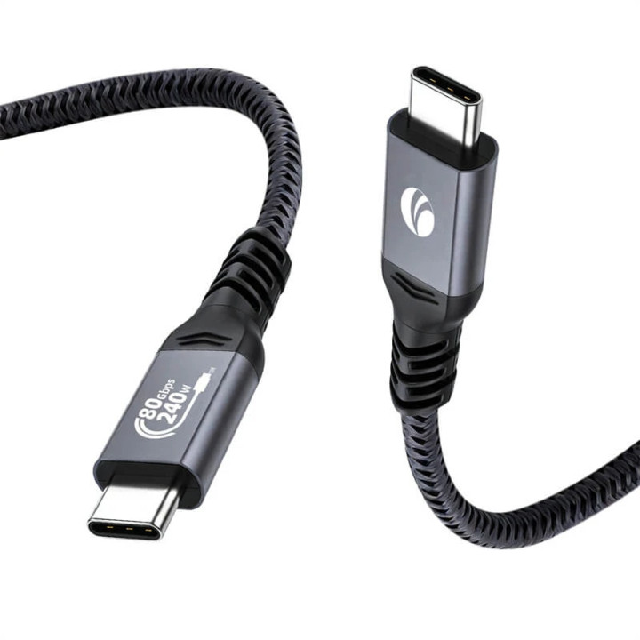 Кабел VCom Thunderbolt 5 / USB4, USB-C към USB-C, 80Gbps, PD 240W, 0.3m - CU584M-0.3m - 2