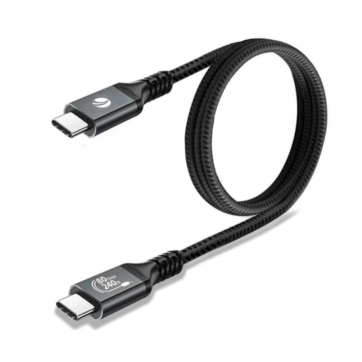 Кабел VCom Thunderbolt 5 / USB4, USB-C към USB-C, 80Gbps, PD 240W, 0.3m - CU584M-0.3m - 4
