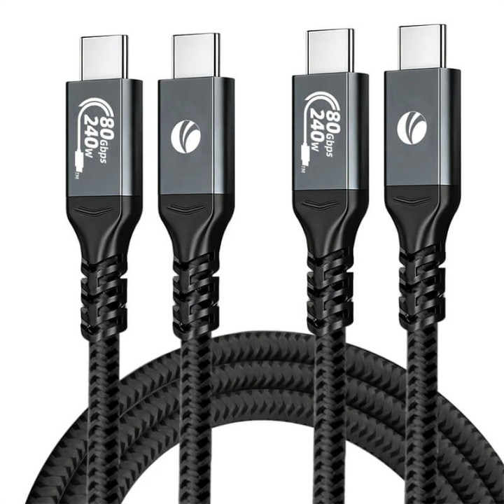 Кабел VCom Thunderbolt 5 / USB4, USB-C към USB-C, 80Gbps, PD 240W, 0.3m - CU584M-0.3m - 5