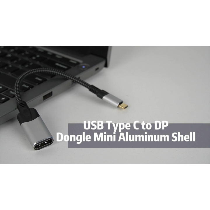 Преходник VCom USB Type-C (М) към DisplayPort (Ж), 8K@60Hz, 0.15m - CU422MV-8K-0.15 - 2