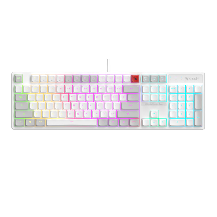 Геймърска клавиатура Bloody B230N, Полу-механична, RGB подсветка, USB - B230N-WH - 1