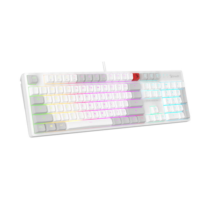 Геймърска клавиатура Bloody B230N, Полу-механична, RGB подсветка, USB - B230N-WH - 2