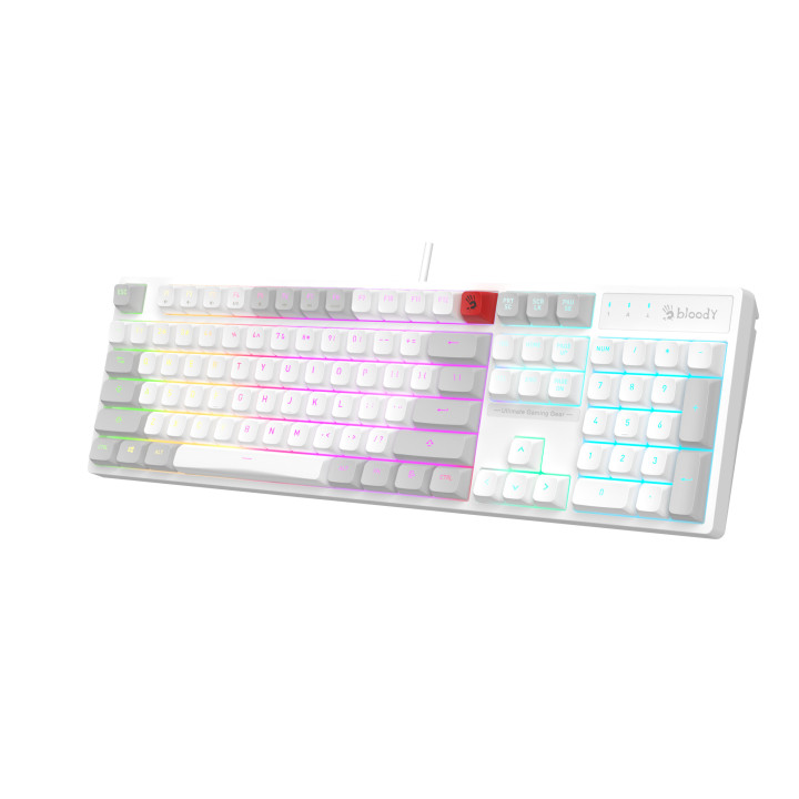 Геймърска клавиатура Bloody B230N, Полу-механична, RGB подсветка, USB - B230N-WH - 3