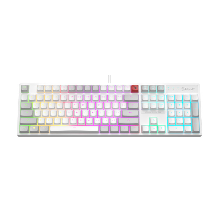 Геймърска клавиатура Bloody B230N, Полу-механична, RGB подсветка, USB - B230N-WH - 4