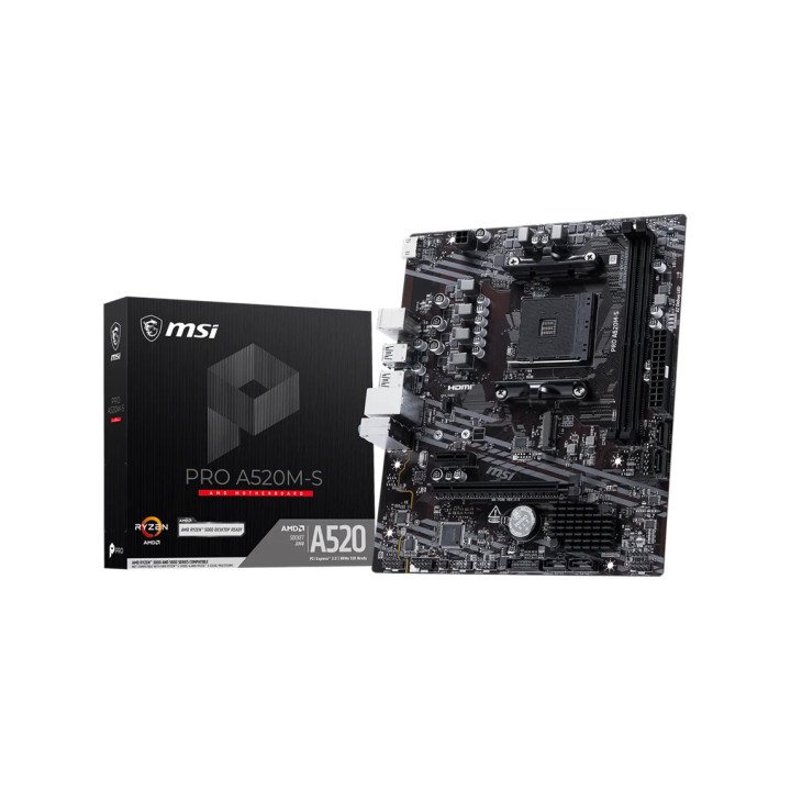 Дънна платка MSI PRO A520M-S, AM4, AMD A520, DDR4, mATX - 911-7C96-071 - 1