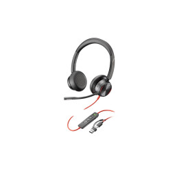 Слушалки HP Poly Blackwire 8225, USB-C, Stereo, Active Noise Cancelling, с микрофон - 8X223AA - 1