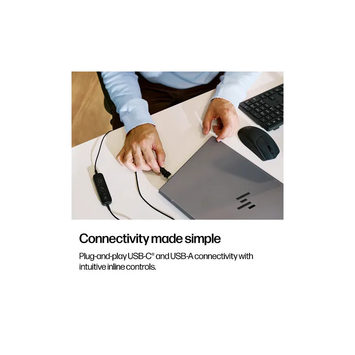 Слушалки HP Poly Mission 425, USB-C/USB-A, стерео, микрофон с AI шумопотискане, Microsoft Teams сертифициран - C01B6AA#AC3 - 4