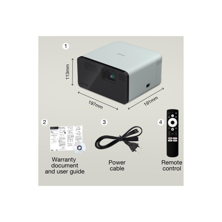 Проектор Epson EF-21G, Laser 3LCD, Full HD (1920x1080), 1000 lm, HDMI, Wi-Fi, Google TV - V11HB35340 - 3