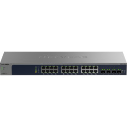 Мрежов суич NETGEAR XS724EM, 24-port 10G Multi-Gigabit Smart Managed, 24x 100M/1G/2.5G/5G/10GBase-T + 4x 10G SFP+ - XS724EM-200E