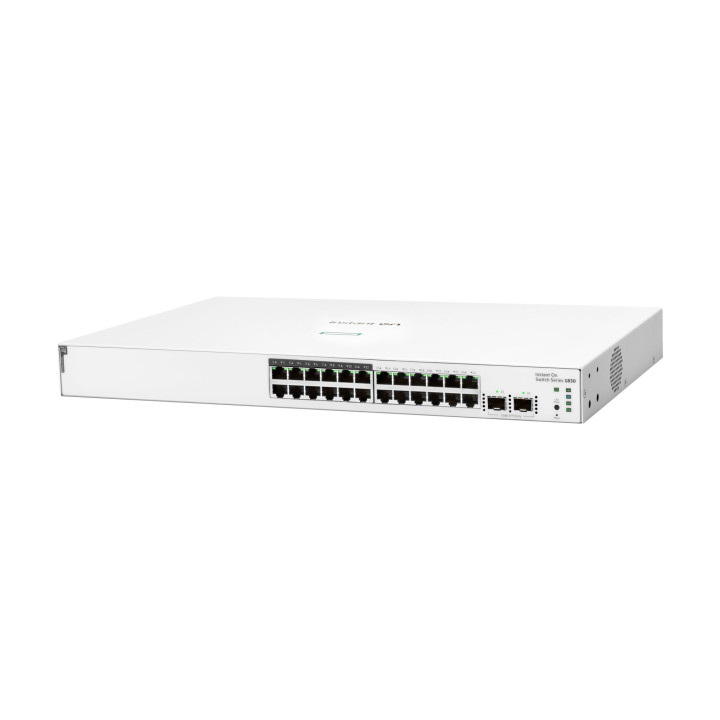 Мрежов суич HPE Aruba 1830 24G 2SFP, 24-port Gigabit, 12x PoE+ (195W), 2x SFP, Smart Managed - JL813A - 1