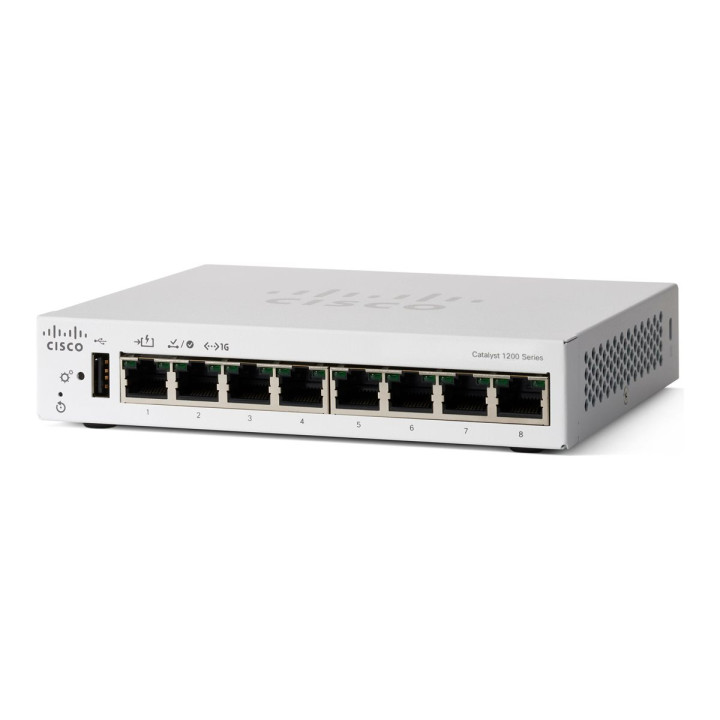 Суич CISCO Catalyst 1200, 8-port GE Desktop PoE, Layer 3 Smart Switch - C1200-8T-D - 1