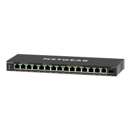 Мрежов суич NETGEAR GS316EP, 16-port Gigabit Managed PoE+, 180W PoE Budget, 1x SFP - GS316EP-100PES - 1