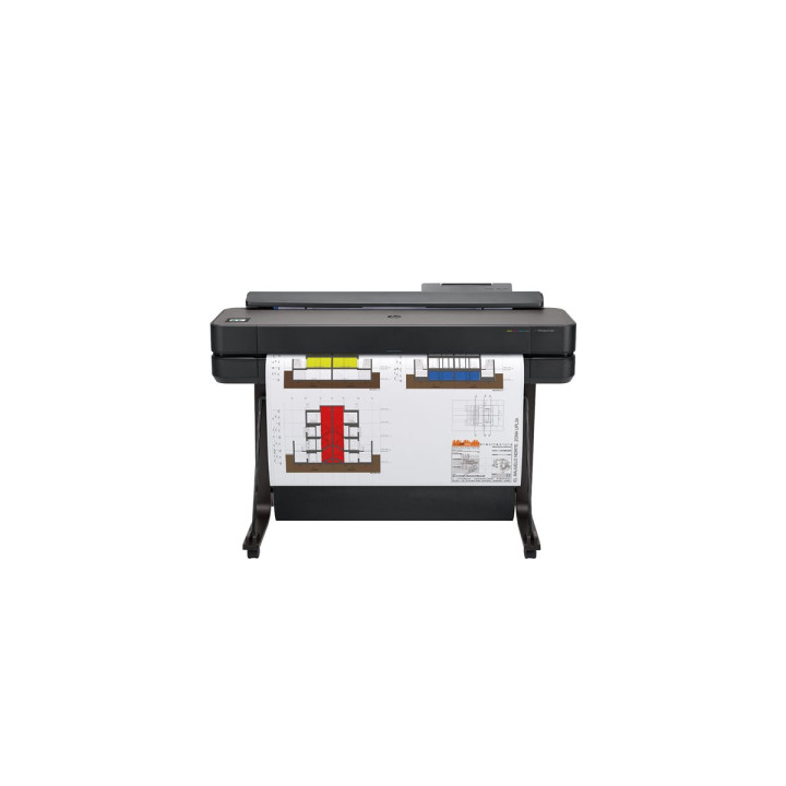 Широкоформатен принтер HP DesignJet T650, 24" (61cm), 2400x1200dpi, Цветен мастиленоструен, Wi-Fi, USB, LAN, Резачка - 5HB08D#B1