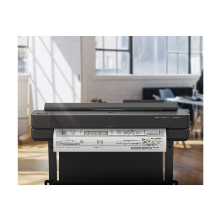 Широкоформатен принтер HP DesignJet T650, 36" (91.4cm), 2400x1200 dpi, 4-цветен мастилено-струен, Wi-Fi, LAN, USB - 5HB10D#B19 -