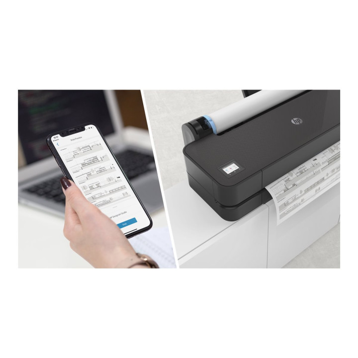 Плотер HP DesignJet T230, 24" широкоформатен, цветен мастиленоструен, A1/ANSI D, 2400x1200 dpi, USB, LAN, Wi-Fi - 5HB07D#B19 - 3
