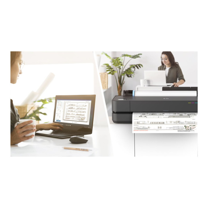 Плотер HP DesignJet T230, 24" широкоформатен, цветен мастиленоструен, A1/ANSI D, 2400x1200 dpi, USB, LAN, Wi-Fi - 5HB07D#B19 - 5