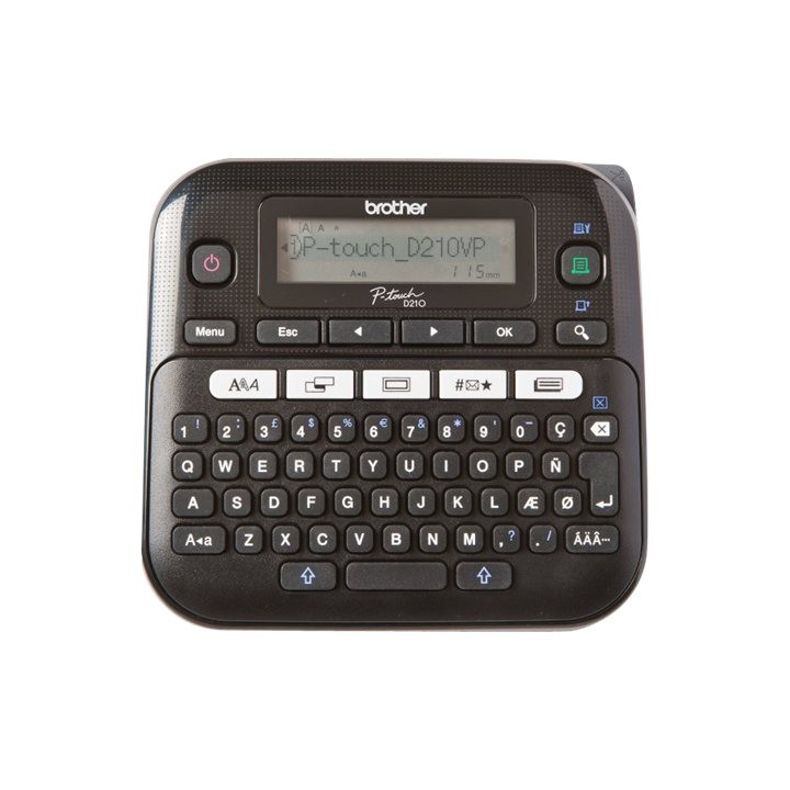 Етикетен принтер Brother P-touch D210VP, термотрансферен, монохромен, 180dpi, QWERTZ клавиатура, твърд калъф - PTD210VPYJ1 - 3