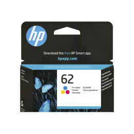 Мастилена касета HP 62, цветна, стандартен капацитет 165 страници - C2P06AE#UUS - 1