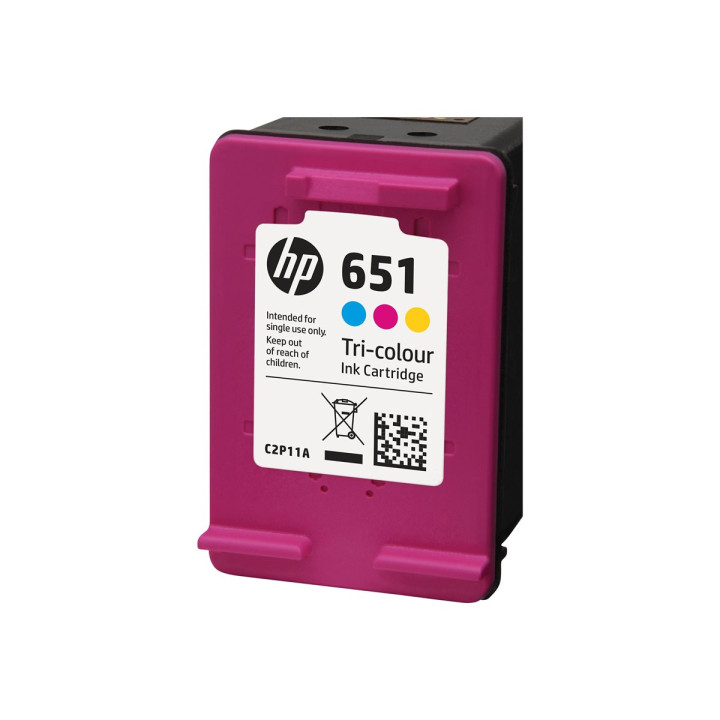 Мастилена касета HP 651, тройна (циан, магента, жълто), 300 страници - C2P11AE#BHK - 2