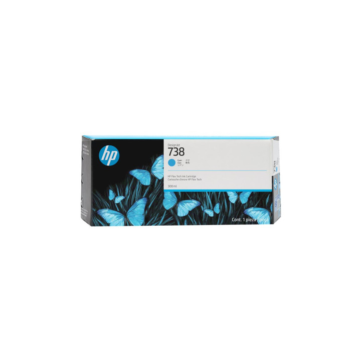 Мастилена касета HP 738, 300ml Cyan, DesignJet - 676M6A - 1