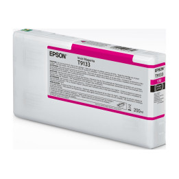 Мастилена касета Epson UltraChrome HDX T9133, Vivid Magenta 200ml - C13T91330N - 1