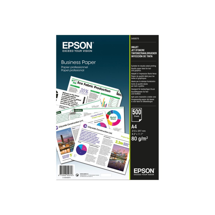 Хартия Epson Business Paper, A4 80g/m² 500 листа - C13S450075 - 1
