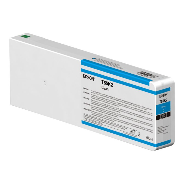Мастилена касета Epson UltraChrome HDX/HD T55K200, Cyan 700ml - C13T55K200 - 1