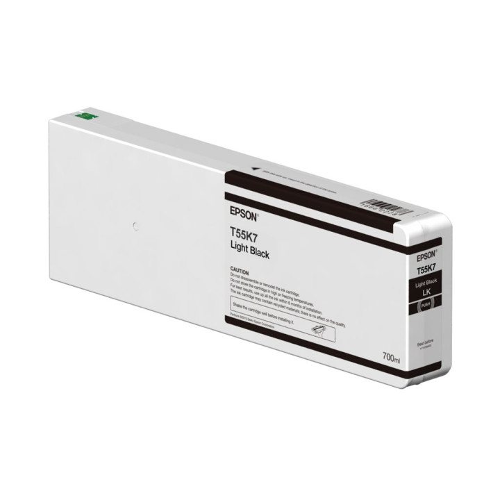 Мастилена касета Epson UltraChrome HDX/HD T55K700, Light Black, 700ml - C13T55K700 - 1