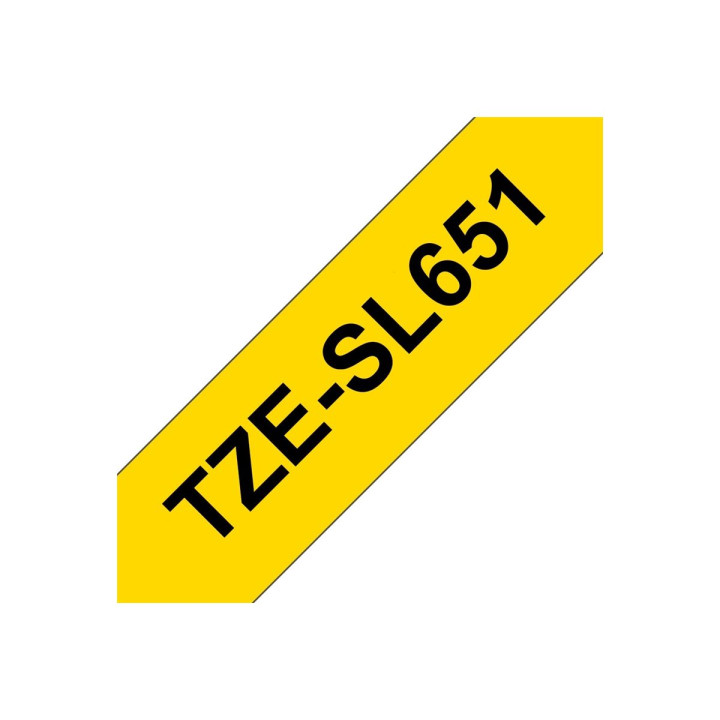 Лента Brother TZe-SL651, 24mm x 8m, черно върху жълто, ламинирана - TZESL651 - 2