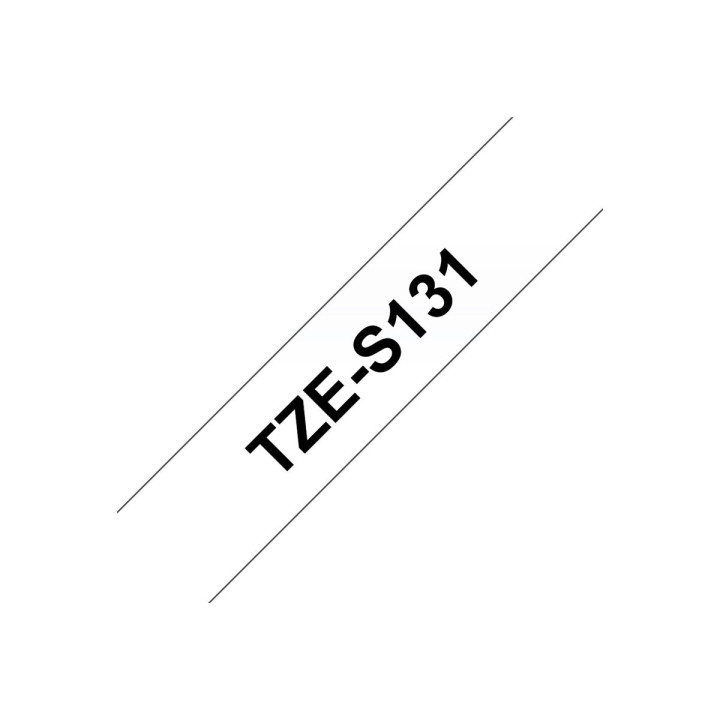 Лента за етикетна принтер Brother TZe-S131, 12mm x 8m, черно върху прозрачно, ламинирана - TZES131 - 2