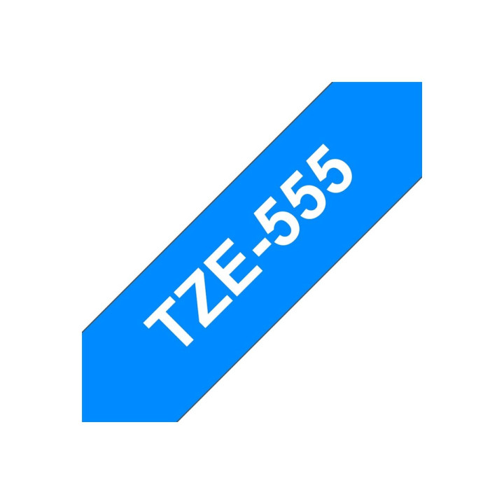 Лента Brother TZE, 24mm бяло върху синьо, ламинирана - TZE555 - 3