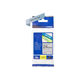 Ламинирана лента Brother P-touch TZE-M951, 24mm x 8m, черно на сребристо мат - TZEM951 - 1