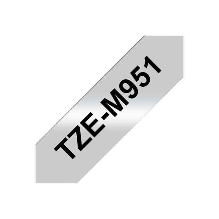 Ламинирана лента Brother P-touch TZE-M951, 24mm x 8m, черно на сребристо мат - TZEM951 - 4