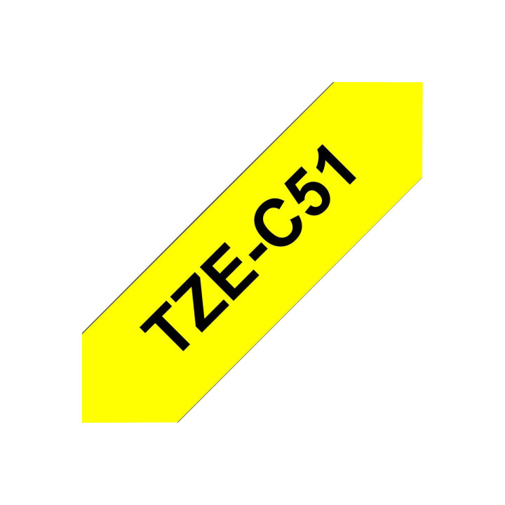 Касета Brother P-Touch TZE-C51, 24mm черно върху неоново жълто - TZEC51 - 2