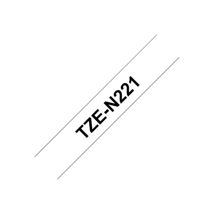 Лента за етикетни принтери Brother TZe-N221, 9mm x 8m, черно върху бяло, нелеминирана - TZEN221 - 2