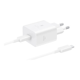 Захранване Samsung 45W USB-C GaN, Power Delivery 3.0, Super Fast Charge 2.0, с 1.8м кабел - EP-T4511XWEGEU - 1
